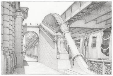 Manhattan Bridge III  2019  drawing